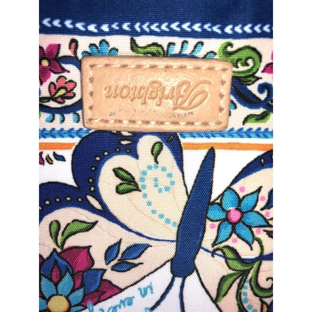 Brighton Butterfly Floral Canvas Travel Jewelry Organizer Case Blue Multi Color